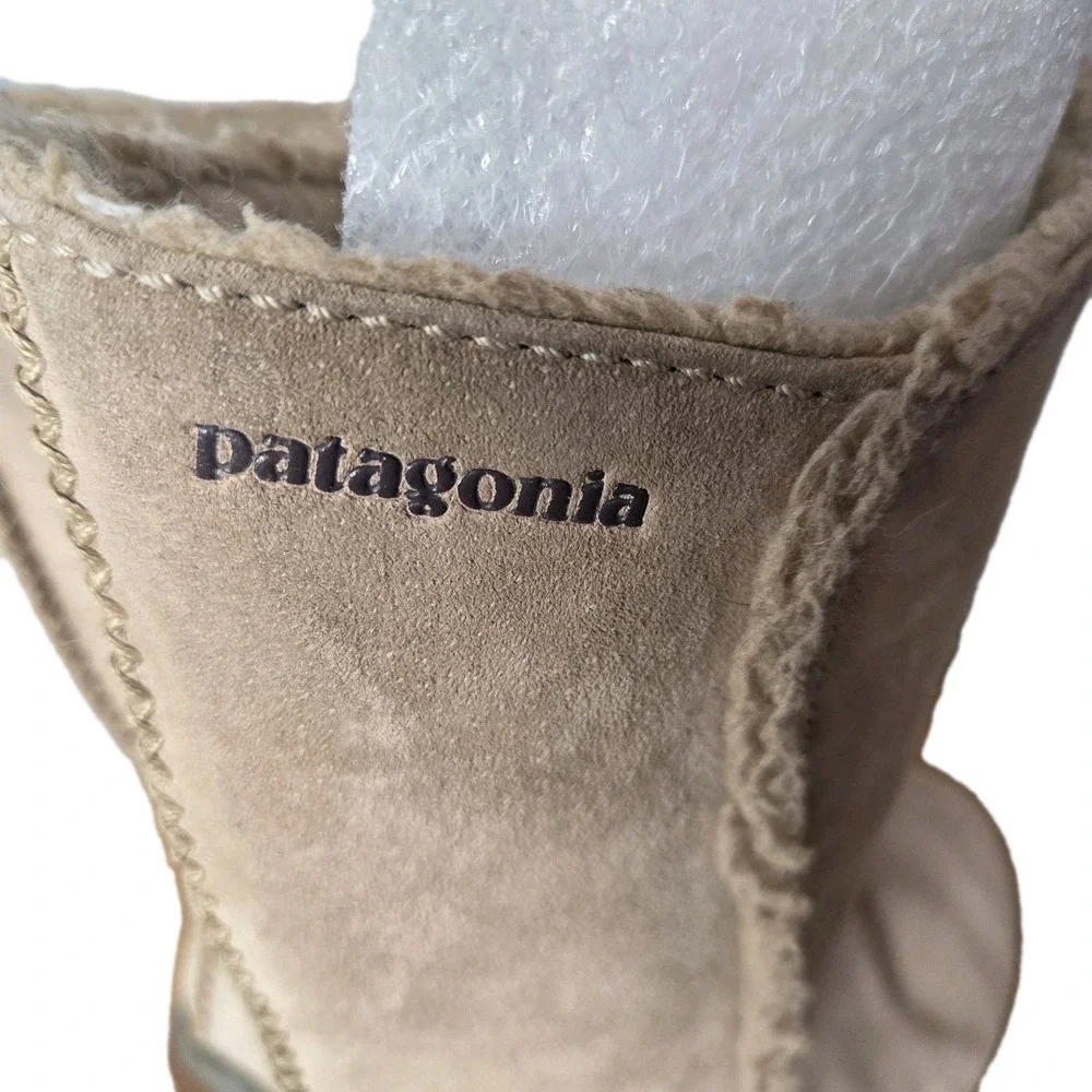 Patagonia Lugano Women's‎ Boots Khaki Suede Waterproof Polartec Primaloft Sz 9.5